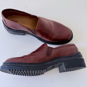 Cole Haan Brown Leather Women’s Slip-On Lug Sole Shoes Style# F6500 Size 7